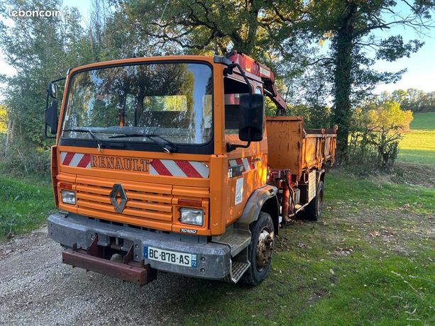 Renault midliner M140 tri-benne+grue 294000km 7490
