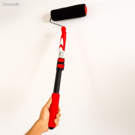 Rouleau à enduire + Perche télescopique en aluminium | Charge lenduit sur plaque de plâtre type BA13 pour ratissage après pose des bandes a joint et avant peinture | Rénovation Maison Appartement