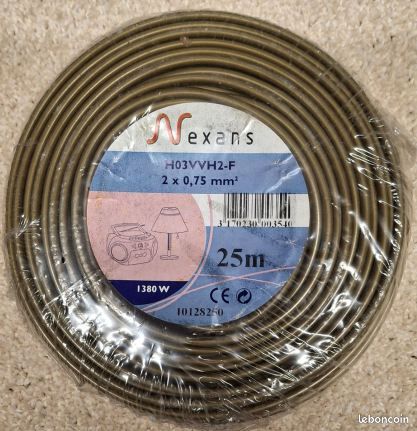 Rouleau de cable electrique 2x075mm