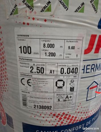 Rouleau laine de verre 100mm