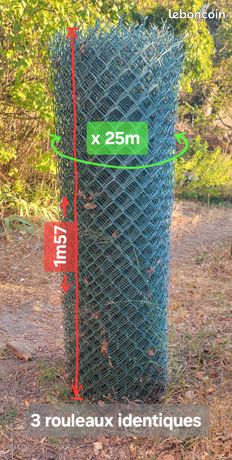 Rouleaux de solide grillage épais pour clôture plastifiés, verts