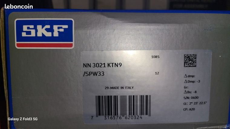 Roulement skf nn3021 ktn9 spw33