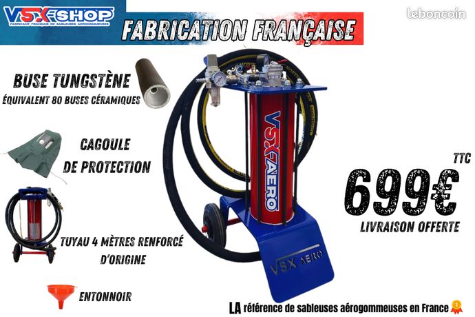 Sableuse aérogommeuse vsx aéro 8 - Port offert Garantie 10 ans
