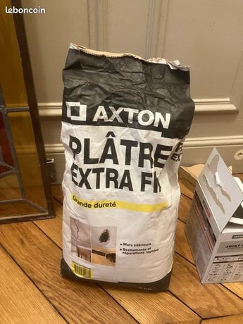 Sac de plâtre extra fin 4kg~ + joint mur blanc émail ~200g