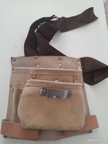 Sacoche à outils en cuir véritable