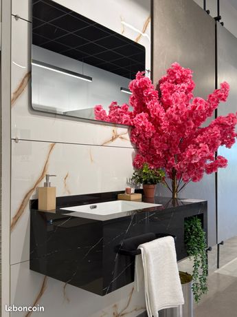 Salle de Bain élégante meuble + miroir LED intégré