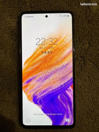 Samsung A53 5g 128gb avec le chargeur protection lécran