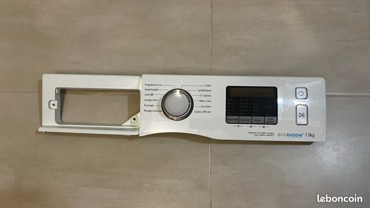 Samsung eco bubble 7 façade avec boutons et sélecteur
