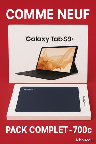 Samsung Galaxy Tab S8+ + Clavier + Book Cover – %Neuf%