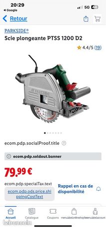 Sci circulaire plongeante Parkside