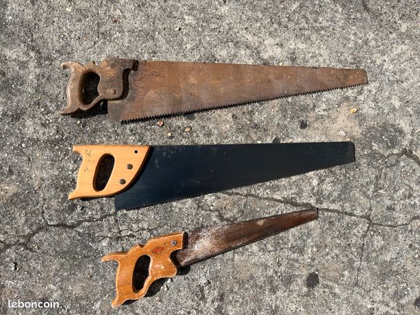 Scie à main égoïne à bûche outils décoration vintage