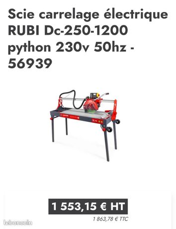 Scie carrelage électrique RUBI Dc-250-1200 python 230v 50hz - 56939