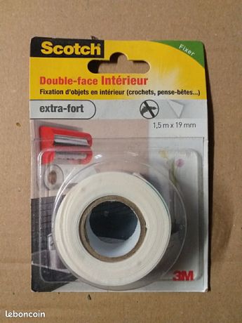 Scotch 3M double-face intérieur extra-fort 1.5 m x 19 mm