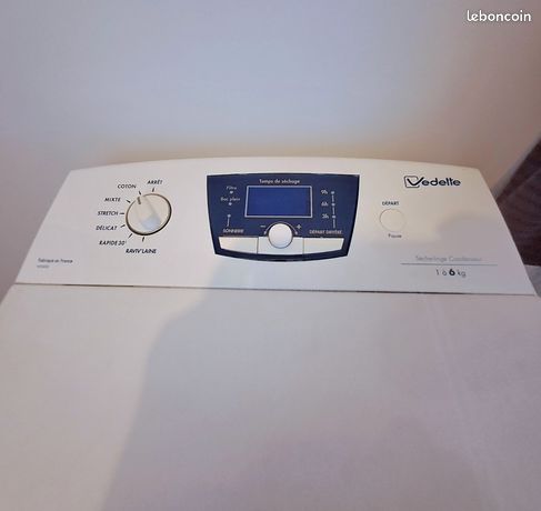 Sèche lingeVEDETTE VST 6520 TBE Ouverture de porte par le dessus. Séchage à condensation