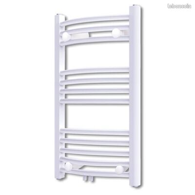 Sèche-serviettes chauffage central incurvé 500x764mm + connecteurs (140849)