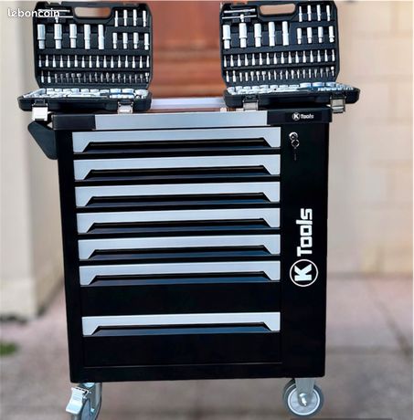 Servante 7 tirroirs pleins avec 2 coffret 108 pcs