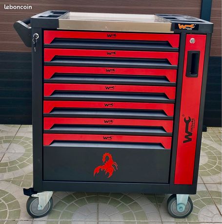 Servante d’atelier remplie d’outils chrome vanadium 🇫🇷