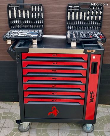 Servante d’atelier XXL + 2 Coffret 108 pcs Chrome vanadium 🇫🇷🎁