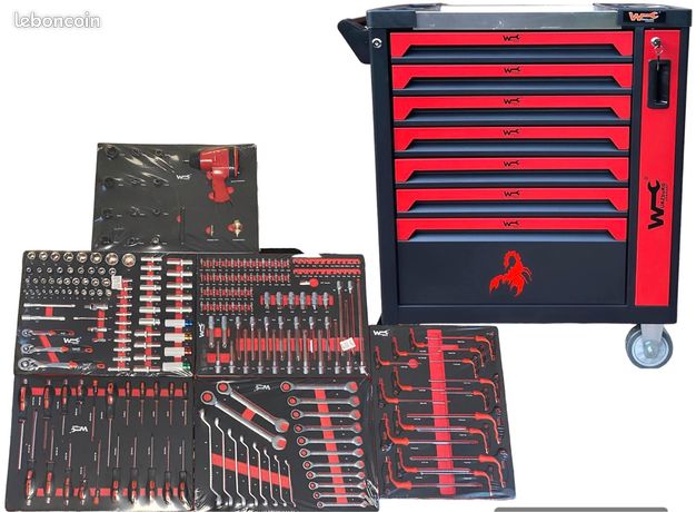 Servante XXL pleine d’outils en acier chrome vanadium