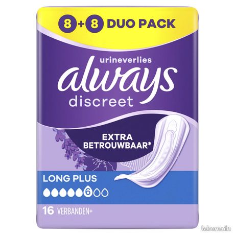 Serviettes Fuite Urinaire Long Plus Extra Sûre Discreet ALWAYS