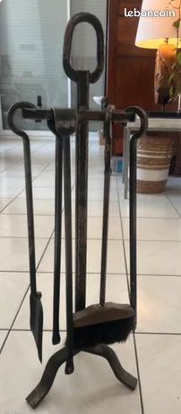 Serviteur cheminée 4 pièces en acier robuste