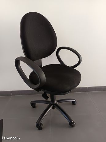 Siège de bureau en tissu noir