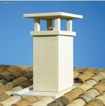 Sortie de toit Tradinov carrée TCP 30-230 S lisse ocre pente 25 à 39% conduit diamètre 230 mm