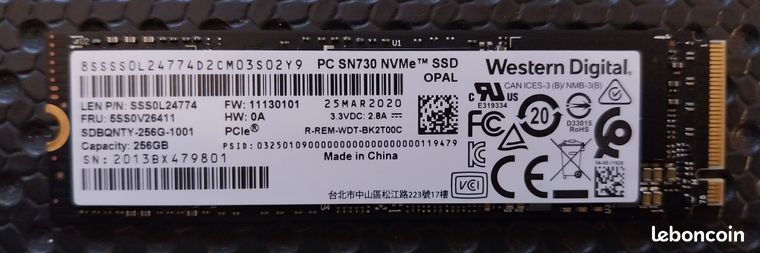 SSD 256 Go NVMe Western Digital
