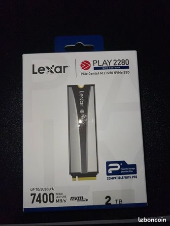 SSD 2To 7400 mb/s Lexar play 2280 compatible PS5