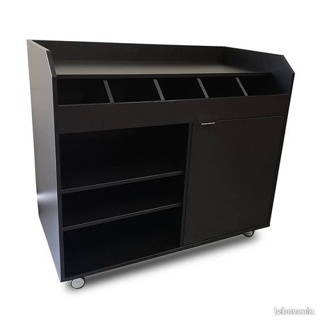 ⭐⭐⭐STOCK MOINS CHER D'EUROPE⭐⭐⭐Desserte de service en bois noir NEUF LIVRAISON GRATUITE