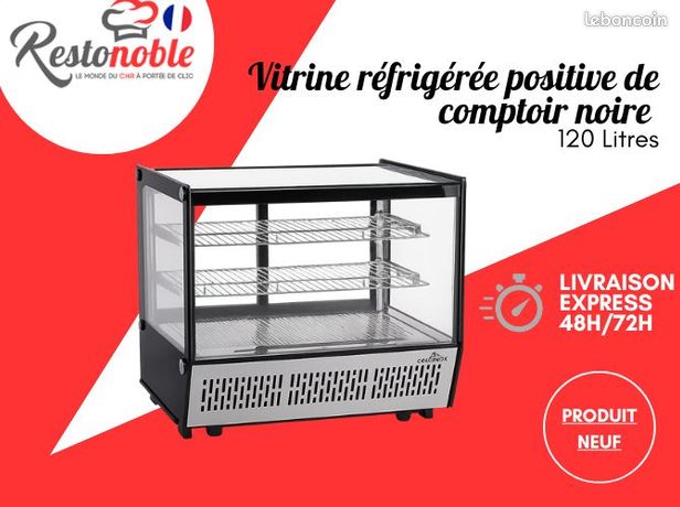 ❄️❄️STOCK❄️❄️ Vitrine réfrigérée positive de comptoir noire 120 Litres - GOLDINOX LIVRAISON GRATUITE NEUF