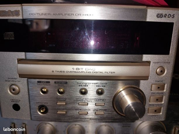 et très haut de gamme micro chaîne hi-fi teac cr-h100 le qualité 100 % révisée avec amplificateur intégré 2x25 watts +tuner rds +platine cd audiophile +notice+télécommande+