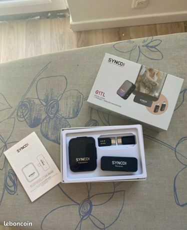 SYNCO Microphone Smartphone sans Fil, G1T (Type-C) 2.4GHz Micro Cravate Wireless avec 1*Émetteur & 1*Récepteur pour Phone Android & Appareils Type-C, Vlog, Microphone-Cravate-Smartphone-sans-Fil