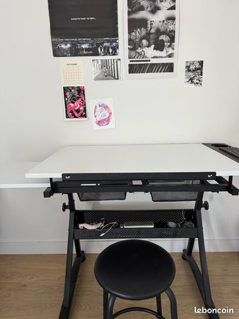 Table à dessin inclinable + tabouret