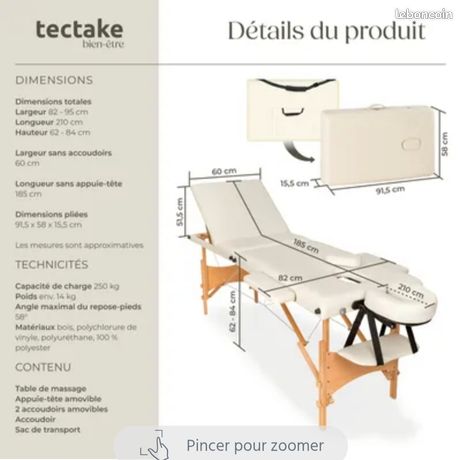 Table de massage/soin