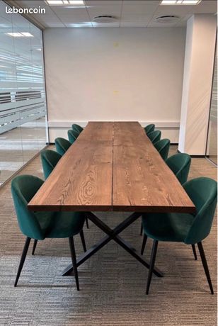 Table de Réunion Bureau de Travail Bois Massif Sur Mesure