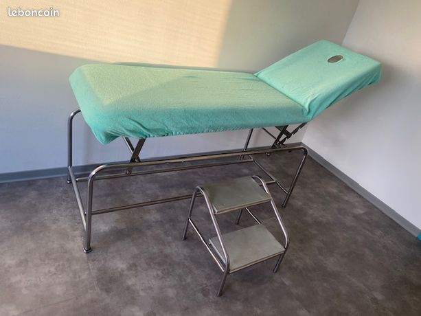 Table de soin de medecin inox 2 hauteur et reglagle