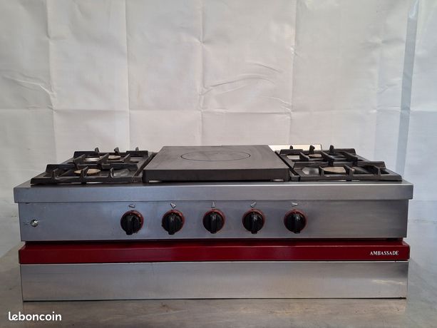 Table gaz 4 feux vif + plaque coupe feux