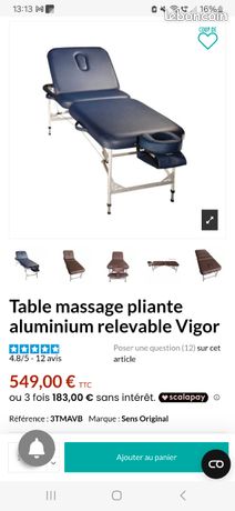 Table massage aluminium pro