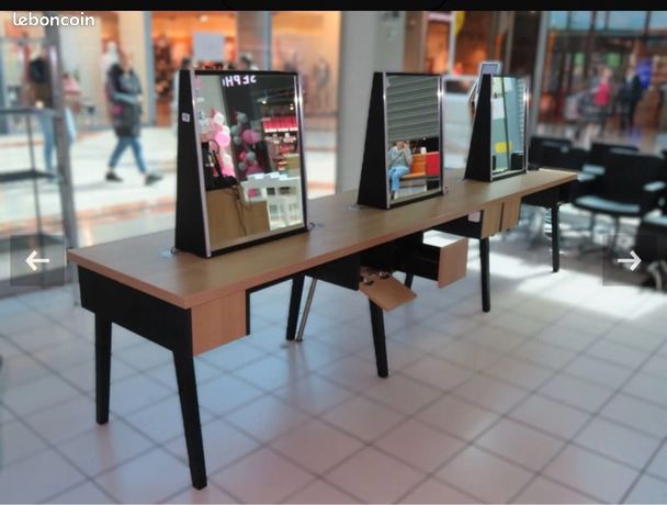 Table salon de coiffure professionnelle esthétique longueur 360 m