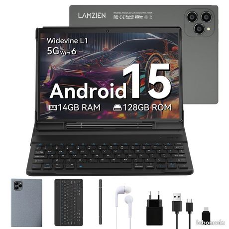 Tablette Tactile - LAMZIEN - 10.1 Pouces - Android 15 - 14Go + 128Go - 5G Wifi