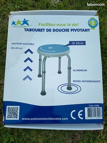 Tabouret de douche pivotant