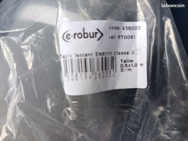 Tapis isolant 1m x 60 cm - classe 0 - E-Robur réf 436003