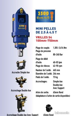 Tarière Auger Torque X3500