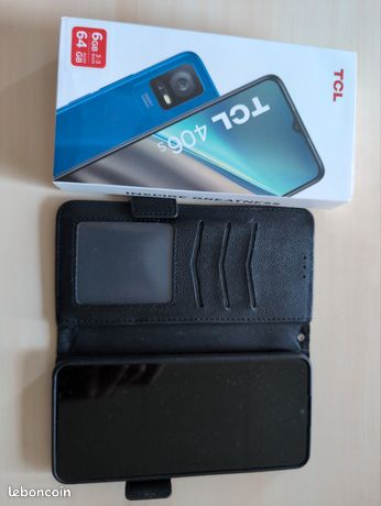 Téléphone portable TCL 406S avec housse de protection