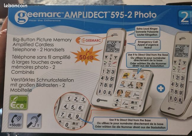 Téléphone répondeur amplidect595 photo special malvoyant