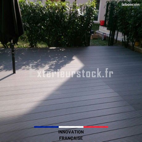 Terrasse Bois Composite sur Plot Gris Anthracite EC102 - Direct Usine Promo Exceptionnelle