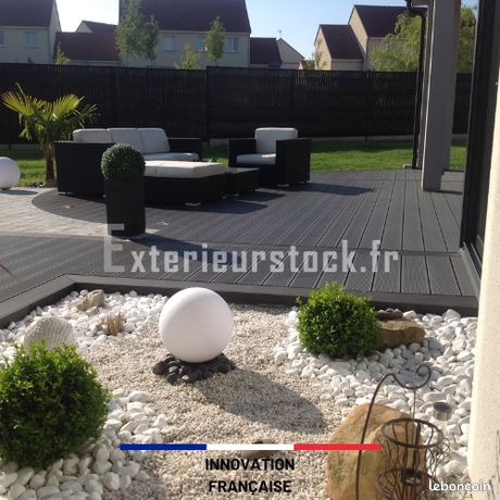 Terrasse Composite Gris Anthracite EC102 - Qualité Premium Prix Réduit