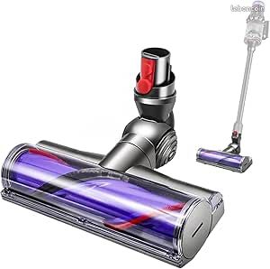 Tête de Brosse de Remplacement pour Dyson V12 Detect Slim et V10 Digital Slim avec Nettoyeur à Entraînement Direct Interchangeable et Suceur de Sol à Turbine pour Sols en Bois Dur et Tapis