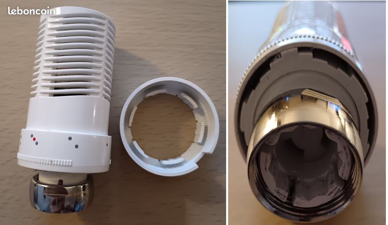 Tête thermostatique pour radiateur eau chaude + bague de blocage